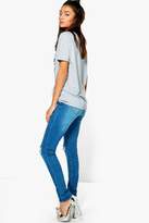 Thumbnail for your product : boohoo Tall Mid Rise Light Ripped Skinny Jean