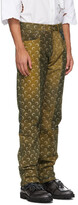 Thumbnail for your product : Marine Serre Yellow Regenerated Allover Moon Jeans