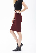 Thumbnail for your product : Forever 21 Textured Zigzag Midi Skirt