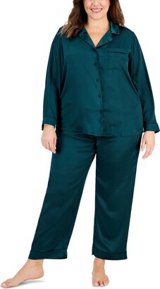 INC International Concepts Satin Notch Collar Pajama Set, Created