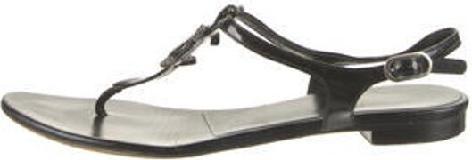Chanel 2013 Interlocking CC Logo T-Strap Sandals - ShopStyle