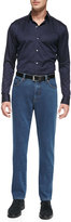 Thumbnail for your product : Ermenegildo Zegna Solid Woven Button-Down Shirt, Navy