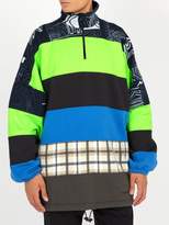 Thumbnail for your product : Balenciaga Oversized Half-zip Fleece Sweatshirt - Mens - Blue