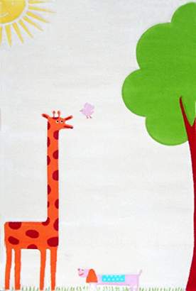 Little Helper 3D Childrens Play Rug in Cute Giraffe Design, Cream (134 x 180cm)