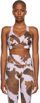 Thumbnail for your product : adidas x IVY PARK Purple & Brown Cow Print Cut-Out Sports Bra