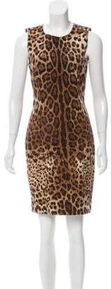 Dolce & Gabbana Animal Print Sleeveless Dress Brown Animal Print Sleeveless Dress