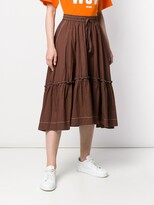 Thumbnail for your product : P.A.R.O.S.H. Tiered Midi Skirt