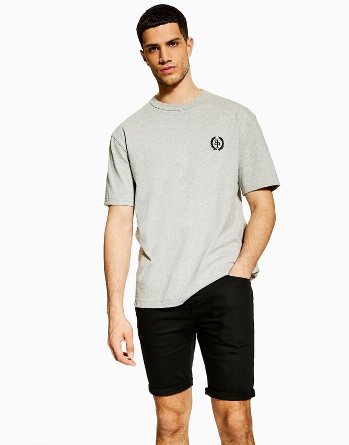 Topman skinny denim shorts in black ShopStyle