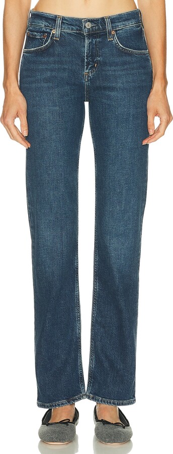 AGOLDE Low Rise Slim Jeans in Blue