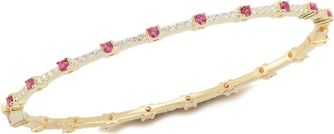 Sphera Milano 14K Over Silver Cz Bangle Bracelet