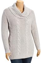 Thumbnail for your product : Old Navy Women's Plus Funnel-Neck Cable-Knit Sweaters