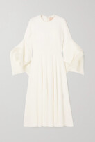 Thumbnail for your product : Roksanda Ayres Silk Organza-trimmed Crepe Midi Dress - Ivory - UK 6