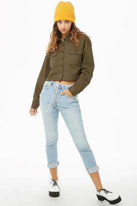Forever 21 Cropped Twill Shirt