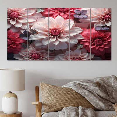 Wildon Home Various Flowers Petals - Floral Wall Art Print - 5 Equal Panels