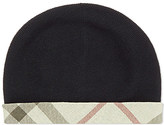 Thumbnail for your product : Burberry Check detail cashmere beanie hat XS-L