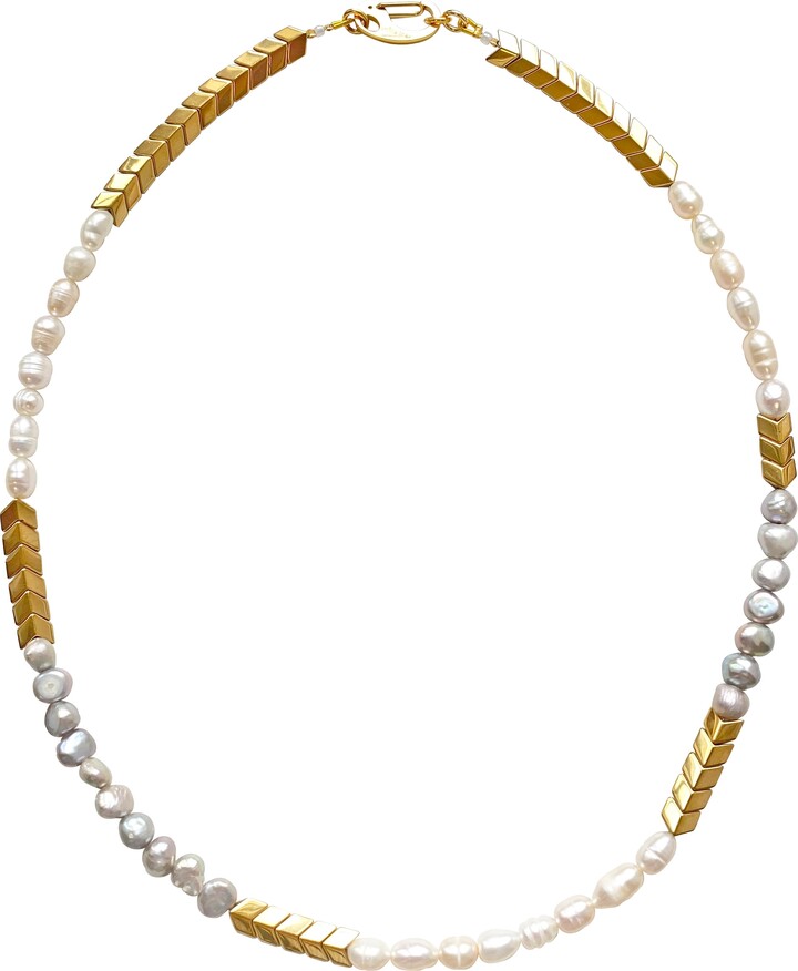 Smilla Brav Gold / Grey / White Mina Necklace