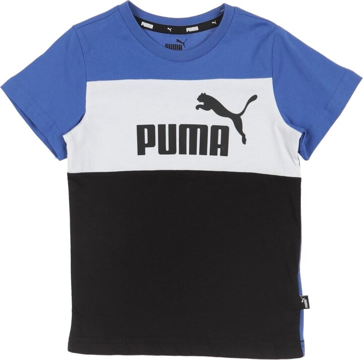 Puma Ess+ Colorblock Tee B T-shirt Azure - ShopStyle