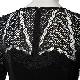 Diane von Furstenberg Black Lace & Crepe Dahlia Dress S