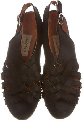 Lanvin Satin Crossover Sandals