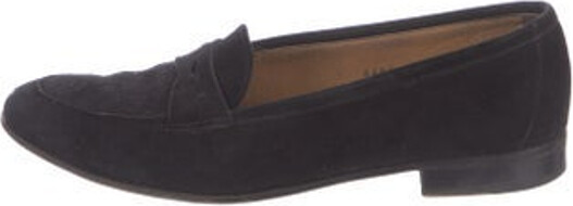 Gravati Suede Loafers Black Semi-Pointed Toes