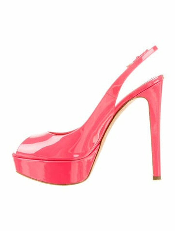 Christian Dior Patent Leather Cutout Accent Slingback Pumps Pink ...