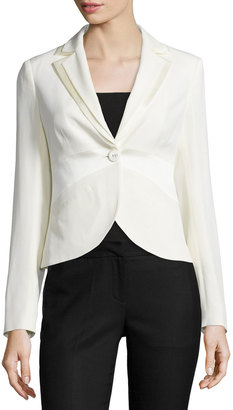 Moschino One-Button Fitted Blazer, Ivory