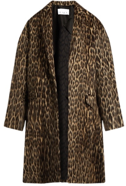 Raey Leopard-print wool-blend blanket coat - ShopStyle