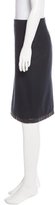 Thumbnail for your product : Tom Ford Wool Leather-Trimmed Skirt