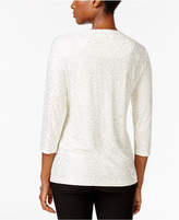 Thumbnail for your product : JM Collection Metallic-Print Jacquard Top, Created for Macy's