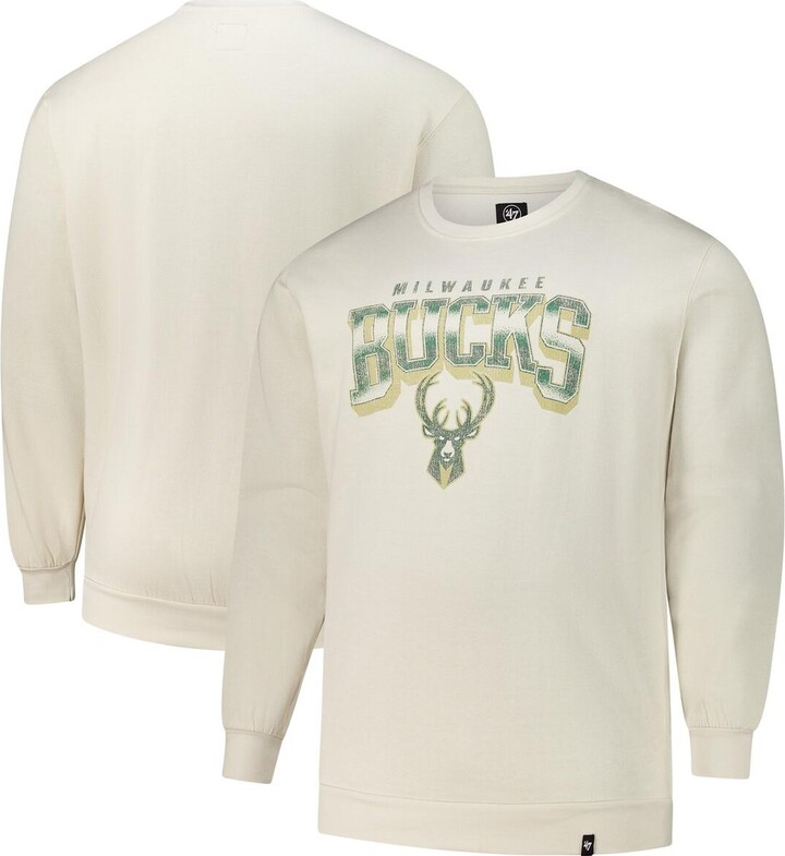'47 Men's Cream Milwaukee Bucks Big Tall Spotlight Headline Pullover Sweatshirt