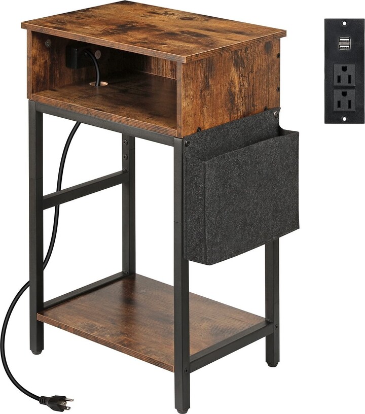 Howcool Bedside Tables with Charging Stations, Storage End Tables