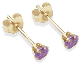 9ct Gold Amethyst Coloured CZ Stud Earrings
