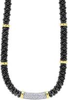 Thumbnail for your product : Lagos Black Caviar Ceramic and Pave Diamond Necklace with 18K Gold Stations, 16