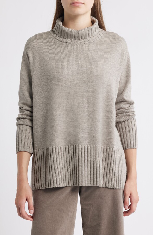 Eileen Fisher Turtleneck Merino Wool Sweater