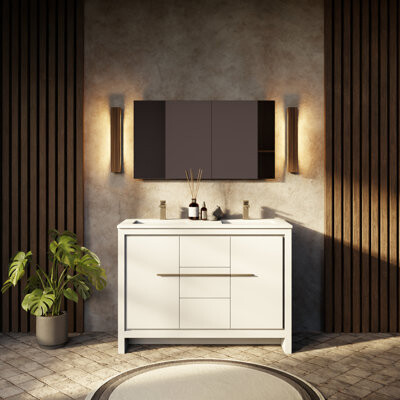Lexora Lafarre Lafarre 48 in W x 20 in D Double Bath Vanity