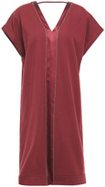 Thumbnail for your product : Brunello Cucinelli Bead-embellished Satin-trimmed Stretch-cotton Jersey Dress