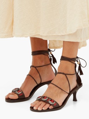 Álvaro González X Kim Hersov Kasa Leather Sandals - Dark Brown