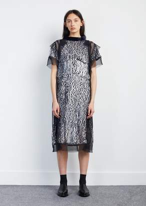 Sacai Sequin Embroidered Dress Navy X Silver