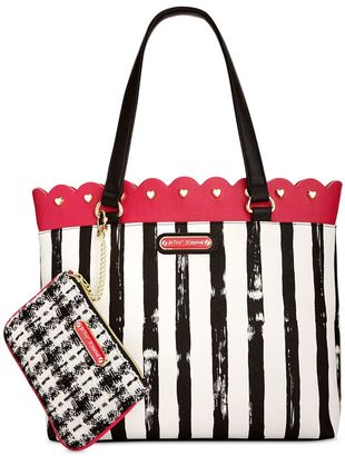 Betsey Johnson Scallop-Trim Tote with Pouch