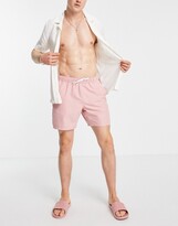 Thumbnail for your product : ASOS DESIGN swim shorts in pink mid length