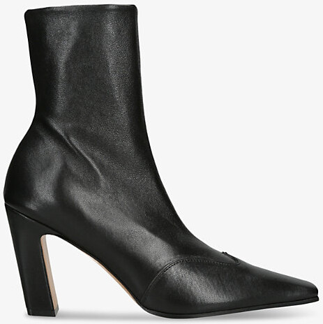 KHAITE Womens Black Nevada Leather Heeled Ankle Boots Eur 38.5 / 5.5 Uk Women