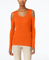 Thumbnail for your product : ECI Ribbed-Knit Cold-Shoulder Sweater