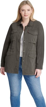 Levi's Women's Plus Size Cotton Midlength Military Jacket