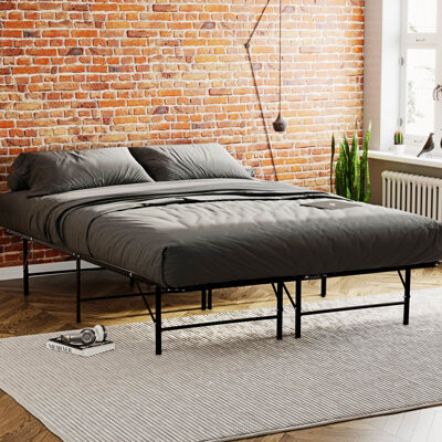 Ivy Bronx Metal Platform Bed Base, Bed Frame For Home
