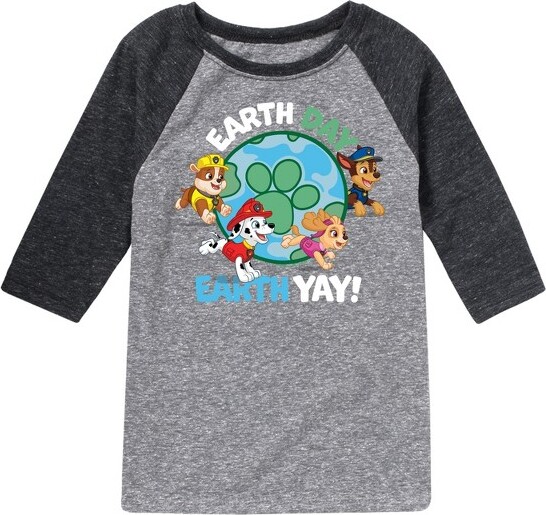 Paw Patrol PawPatrolEarthDayYayRaglanGraphicT-Shirt-AthleticHeather/HeatherBlack-4T