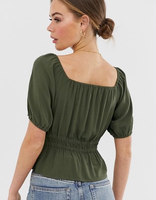 Abercrombie & Fitch cropped prairie blouse