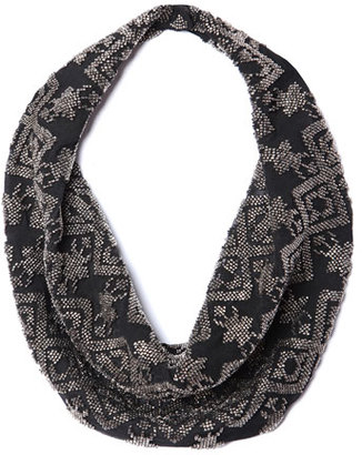 Mignonne Gavigan Dakota Silk Chiffon Scarf Necklace, Black Pattern