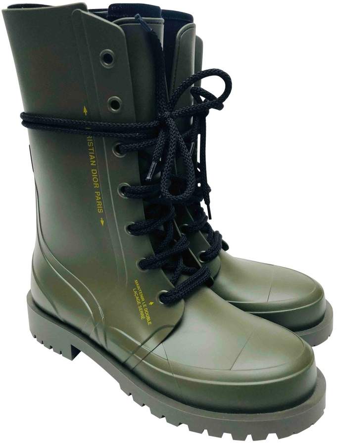 Christian Dior Camp Green Rubber Boots - ShopStyle