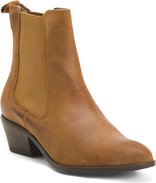 TJMAXX Leather Heeled Chelsea Booties For Women