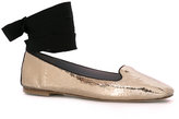 Thumbnail for your product : Pollini metallic lace-up ballerinas